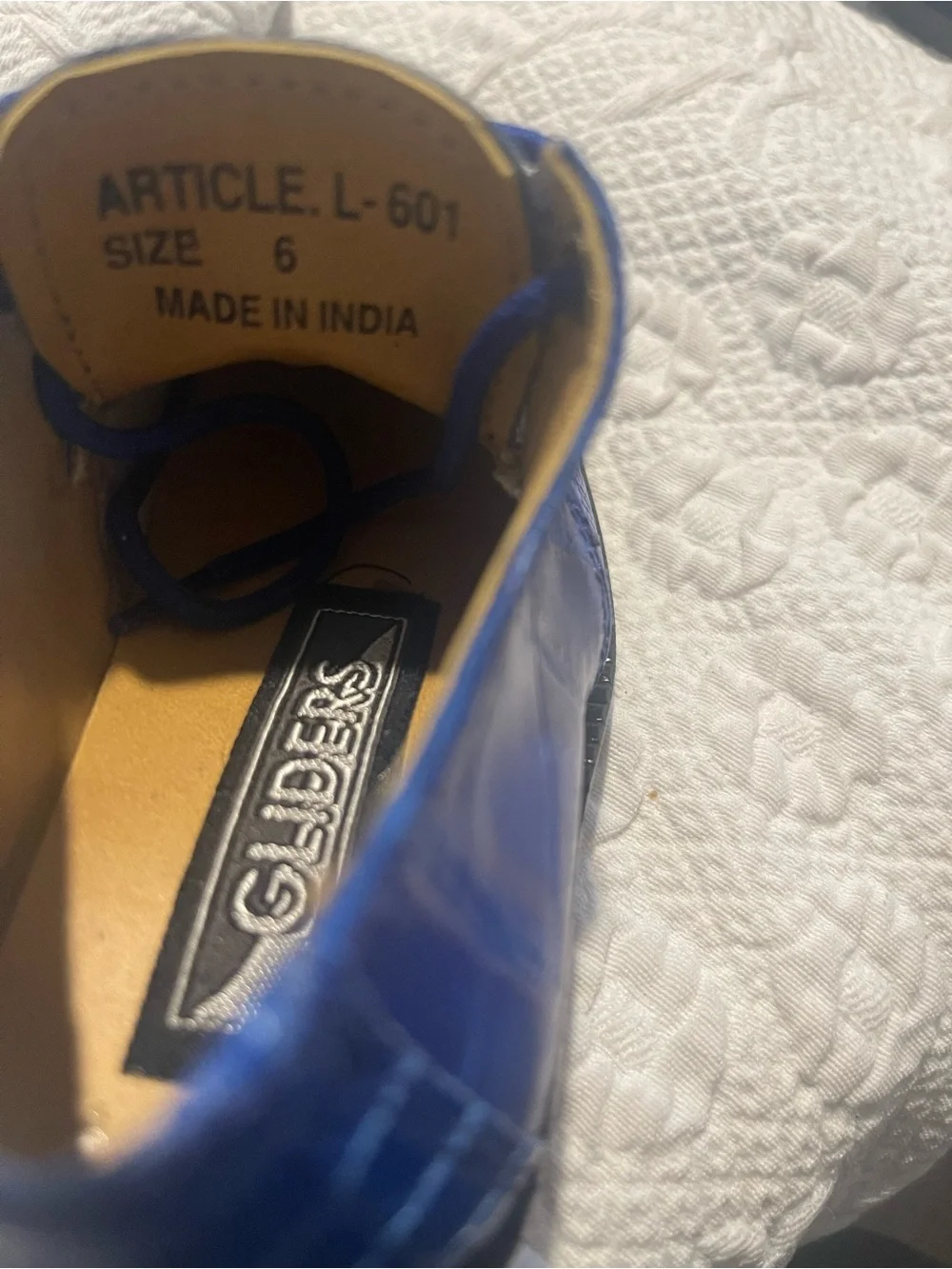 Gliders Toddlers Size 6 Royal Blue Leather Lace up Lace-Up Dress Shoes